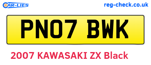 PN07BWK are the vehicle registration plates.