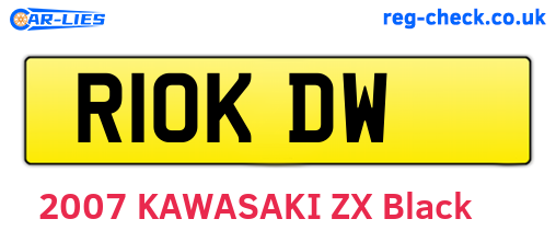 R10KDW are the vehicle registration plates.
