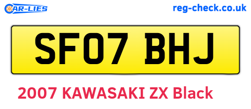 SF07BHJ are the vehicle registration plates.