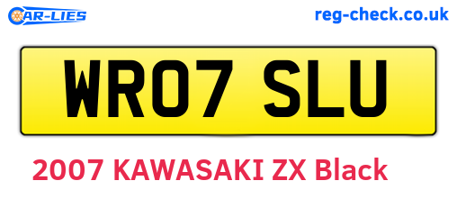WR07SLU are the vehicle registration plates.