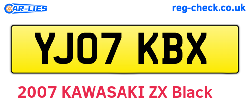 YJ07KBX are the vehicle registration plates.
