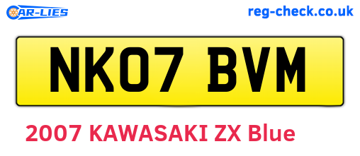 NK07BVM are the vehicle registration plates.
