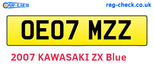 OE07MZZ are the vehicle registration plates.