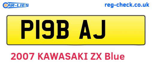 P19BAJ are the vehicle registration plates.