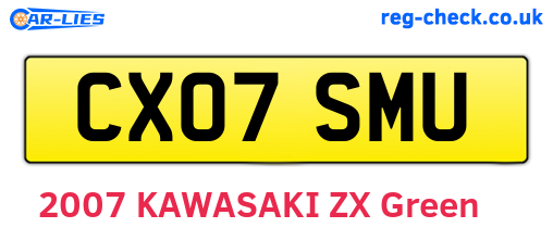 CX07SMU are the vehicle registration plates.