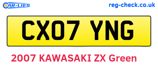 CX07YNG are the vehicle registration plates.