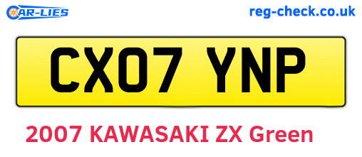 CX07YNP are the vehicle registration plates.
