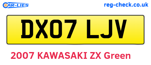 DX07LJV are the vehicle registration plates.