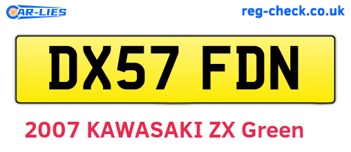 DX57FDN are the vehicle registration plates.