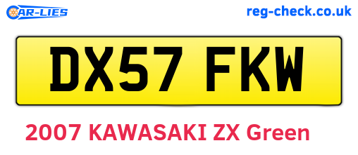 DX57FKW are the vehicle registration plates.
