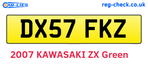 DX57FKZ are the vehicle registration plates.