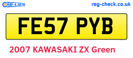 FE57PYB are the vehicle registration plates.