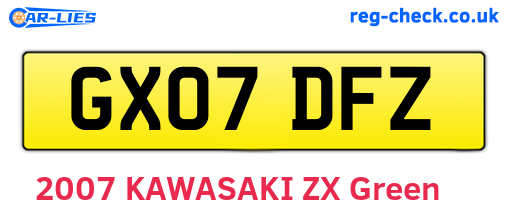 GX07DFZ are the vehicle registration plates.