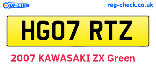 HG07RTZ are the vehicle registration plates.