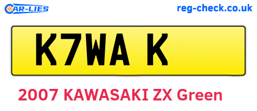 K7WAK are the vehicle registration plates.