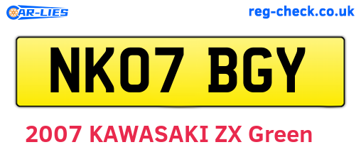 NK07BGY are the vehicle registration plates.