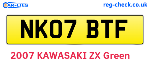 NK07BTF are the vehicle registration plates.
