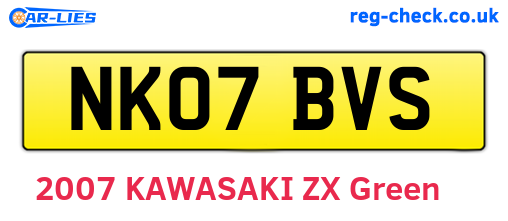 NK07BVS are the vehicle registration plates.