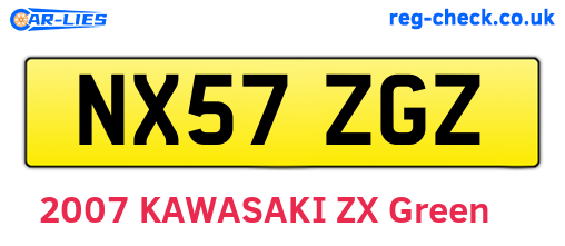 NX57ZGZ are the vehicle registration plates.