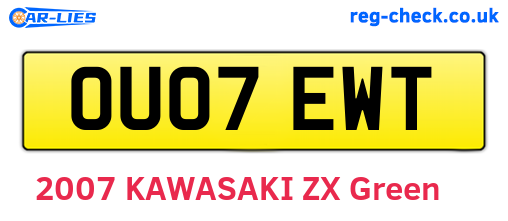 OU07EWT are the vehicle registration plates.
