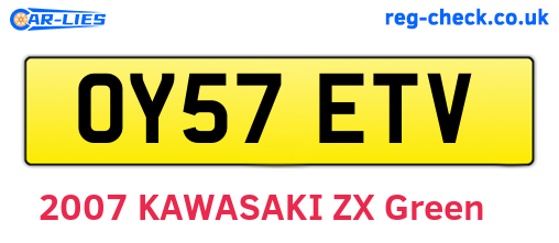 OY57ETV are the vehicle registration plates.