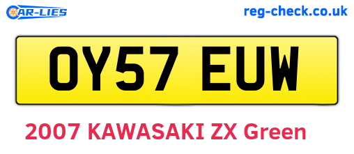 OY57EUW are the vehicle registration plates.