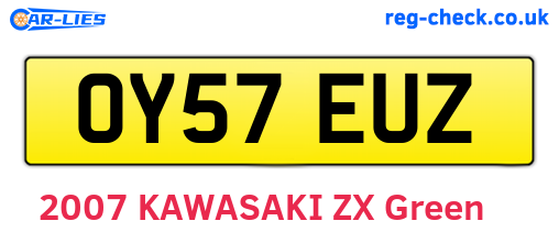 OY57EUZ are the vehicle registration plates.