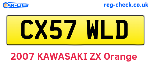 CX57WLD are the vehicle registration plates.