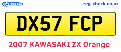 DX57FCP are the vehicle registration plates.
