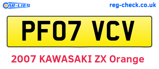 PF07VCV are the vehicle registration plates.