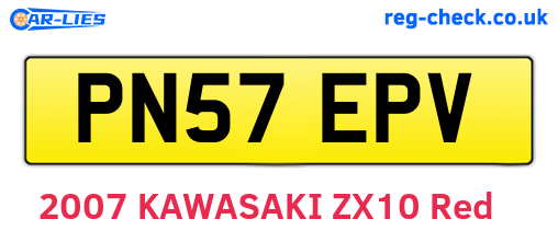 PN57EPV are the vehicle registration plates.