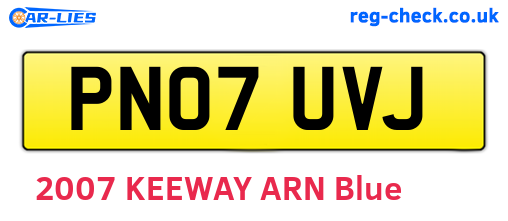 PN07UVJ are the vehicle registration plates.