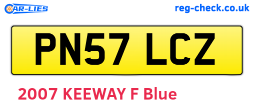 PN57LCZ are the vehicle registration plates.