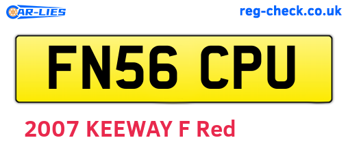 FN56CPU are the vehicle registration plates.