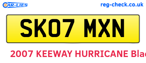 SK07MXN are the vehicle registration plates.
