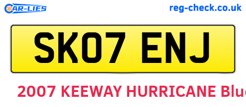 SK07ENJ are the vehicle registration plates.