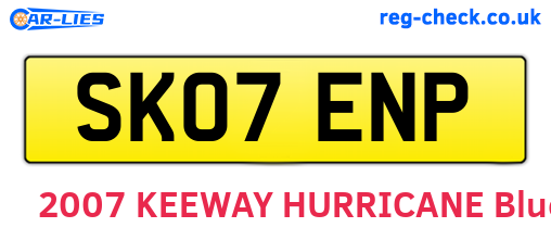 SK07ENP are the vehicle registration plates.