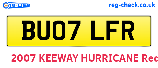 BU07LFR are the vehicle registration plates.