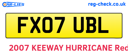 FX07UBL are the vehicle registration plates.