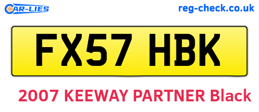FX57HBK are the vehicle registration plates.