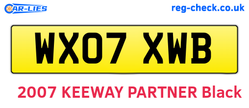 WX07XWB are the vehicle registration plates.