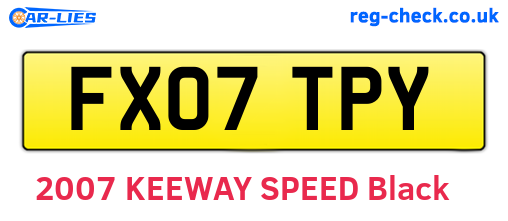 FX07TPY are the vehicle registration plates.