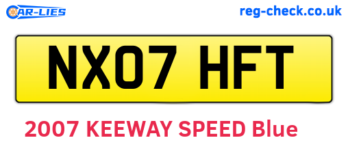 NX07HFT are the vehicle registration plates.