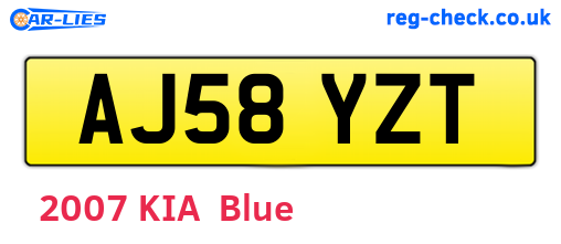 AJ58YZT are the vehicle registration plates.