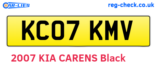 KC07KMV are the vehicle registration plates.