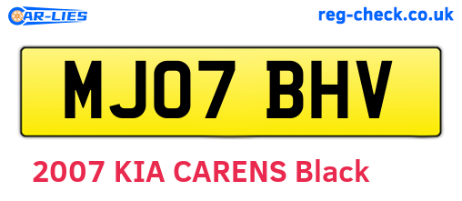 MJ07BHV are the vehicle registration plates.