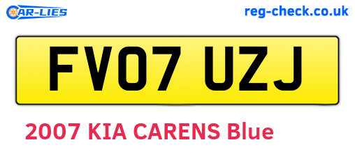 FV07UZJ are the vehicle registration plates.