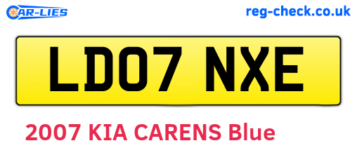 LD07NXE are the vehicle registration plates.