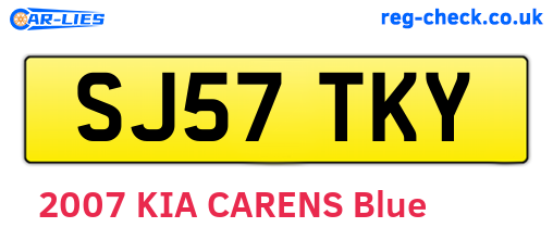 SJ57TKY are the vehicle registration plates.
