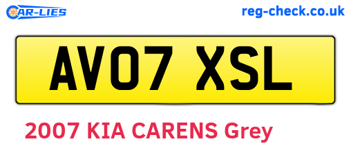 AV07XSL are the vehicle registration plates.